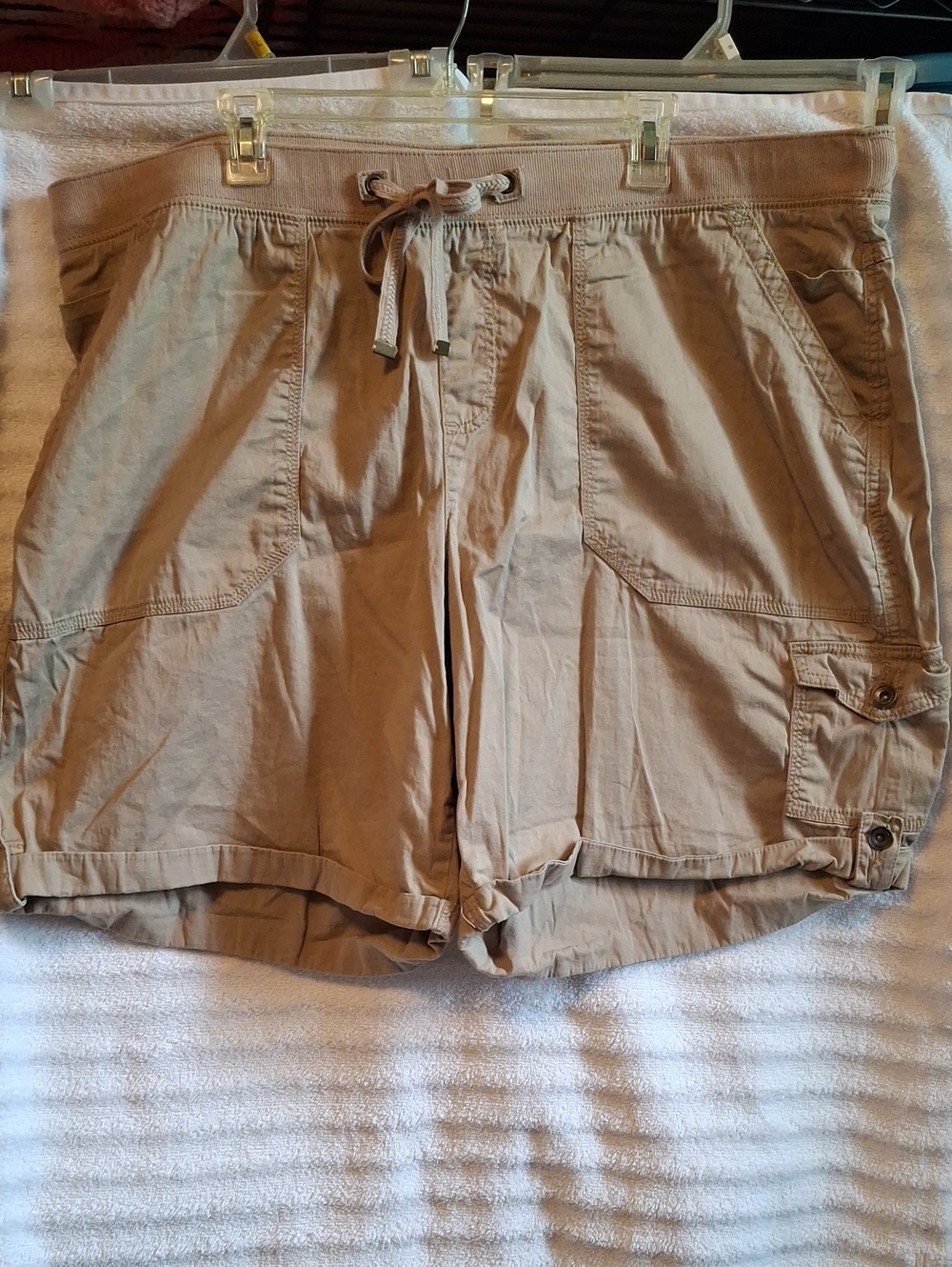 Women's Casual Drawstring Cargo Shorts – Khaki